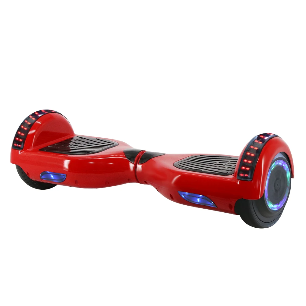 Red with Bluetooth UL2722 Ховерборд, 6,5 дюймов, bluetooth, хромированный цветной Электрический скейтборд, руль, смарт, 2 колеса, самобалансирующийся стоячий скутер - Цвет: Red with Bluetooth