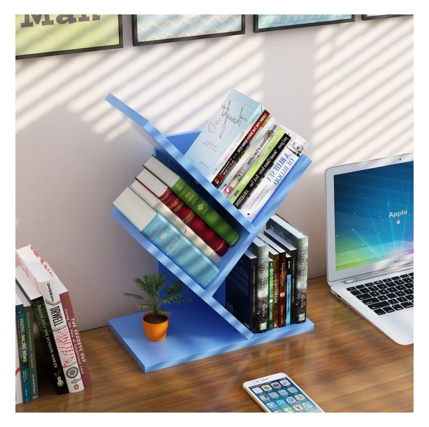 3 layers tree shaped bookshelf nursery simple shelf student desktop books and sundries sorting and storage estante room organize free global shipping