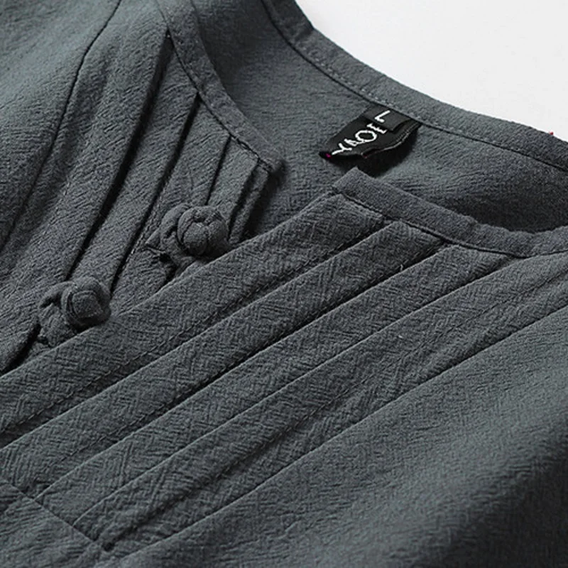 Футболка мужская льняная с V-образным вырезом большие размеры 6XL 7XL 8XL 9XL одежда в