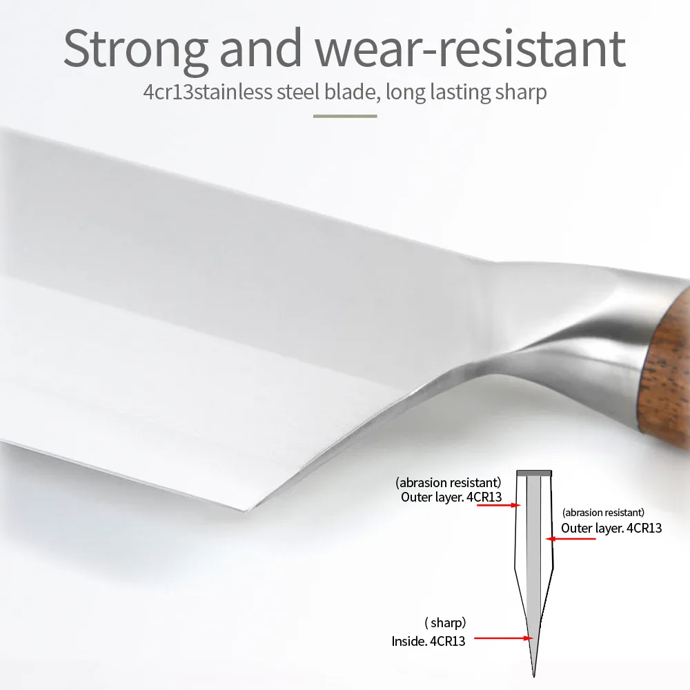 XYj Stainless Steel 8 Inch Pattern Blade Kitchen Cooking Knife Slicing Cutting Tool Multi-Function Accessory | Дом и сад