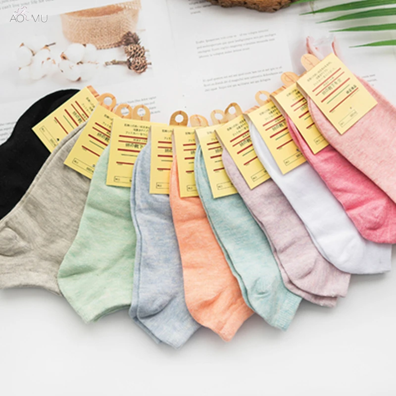 5 пар/лот новые модные носки карамельных цветов для женщин и девочек повседневные