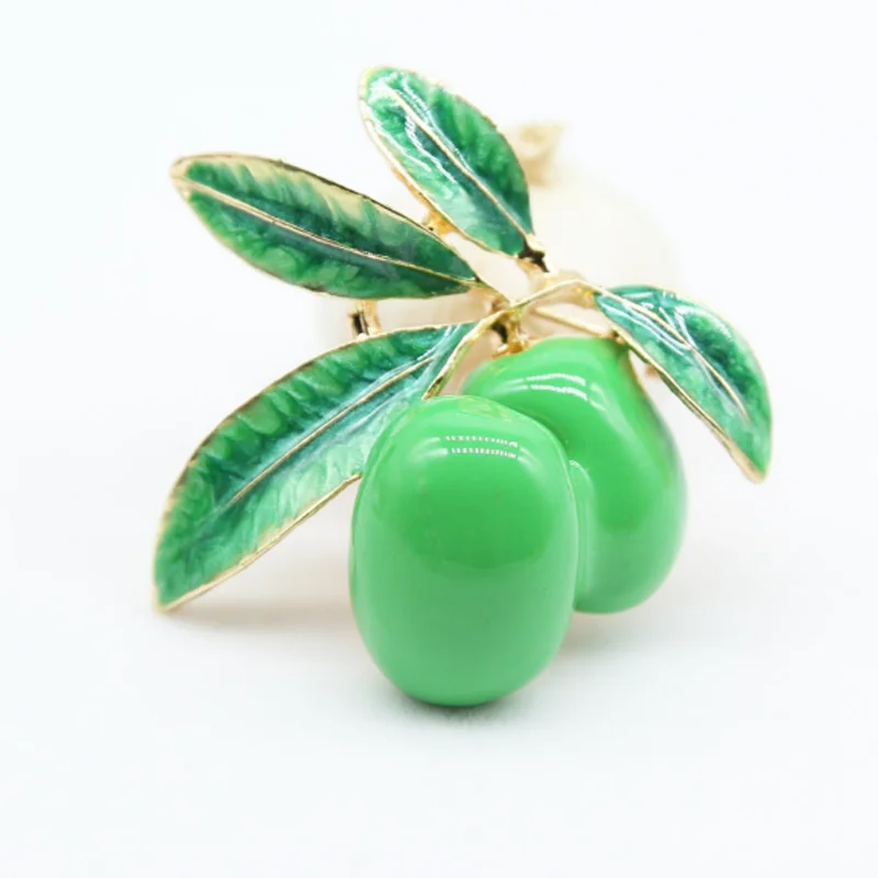 Уникальные эмалевые броши в виде оливок для женщин и мужчин аксессуары костюмов