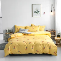 carrot bedding set yellow color duvet cover kids quilt cover single queen king size creative bedclothes 3pcs home textiles