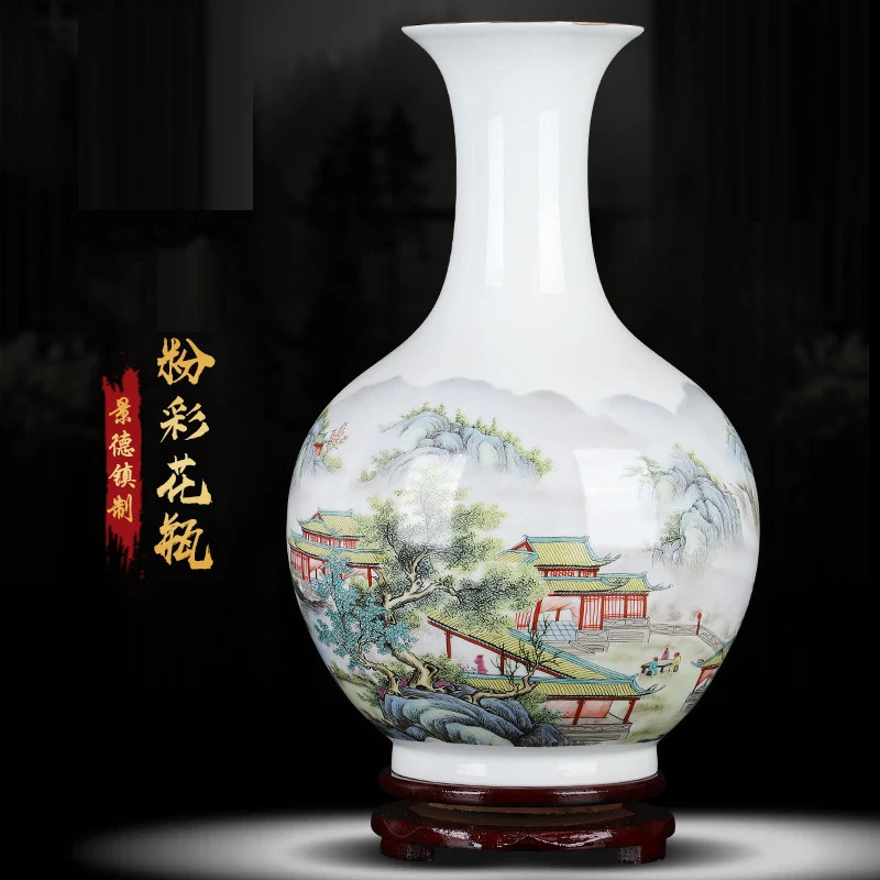 Керамическая ваза Jingdezhen в стиле ретро с пионами Цветочная композиция для