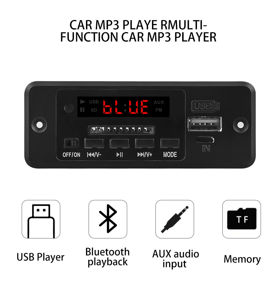 AIYIMA Bluetooth 5,0 без потерь аудио декодер MP3 музыкальный плеер APE AUX USB FM DIY усилитель звука с переключателем MICRO вход 9-12 В