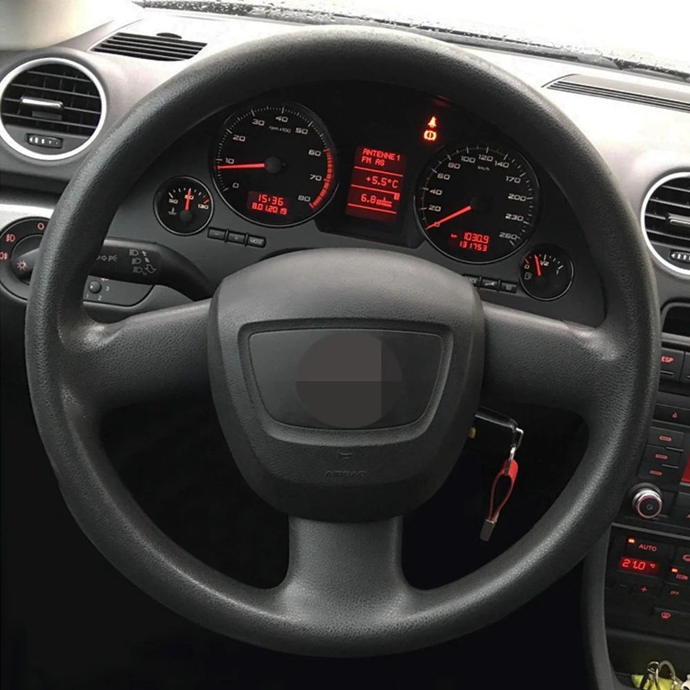 Сделай сам черного цвета из натуральной кожи чехол рулевого колеса автомобиля