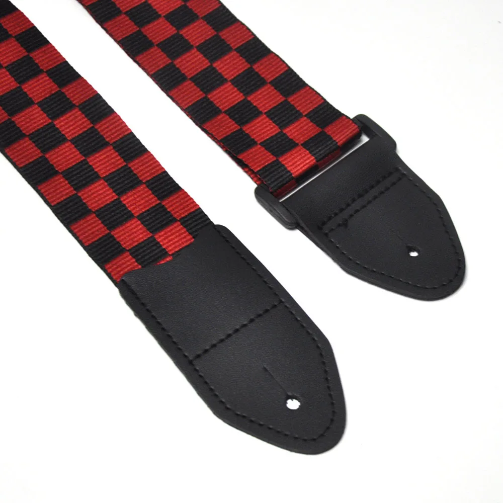 5 см в ширину красная черная гитара Бас ремень клетчатый квадратный хлопок с