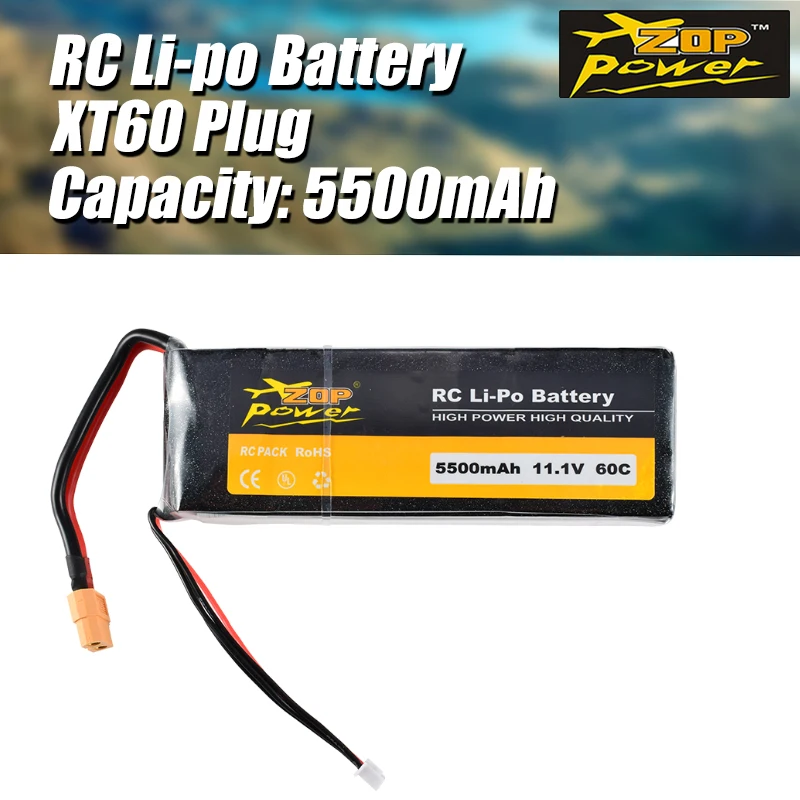 

Сменный аккумулятор ZOP Power XT60, 11,1 В, 60C, 5500 мА · ч, 3S, для гоночного дрона, квадрокоптера, вертолета, автомобиля, лодки