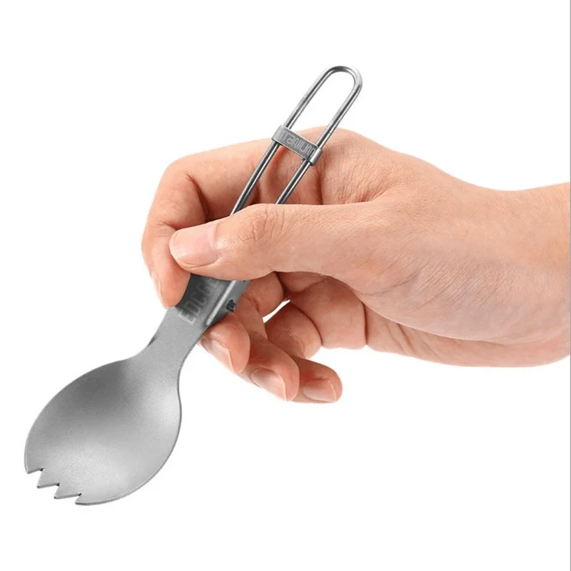 

Outdoor Camping Picnic Titanium Spoon Titanium Alloy Fork Light Tableware Convenient Titanium Fork Environmental Protection Fork