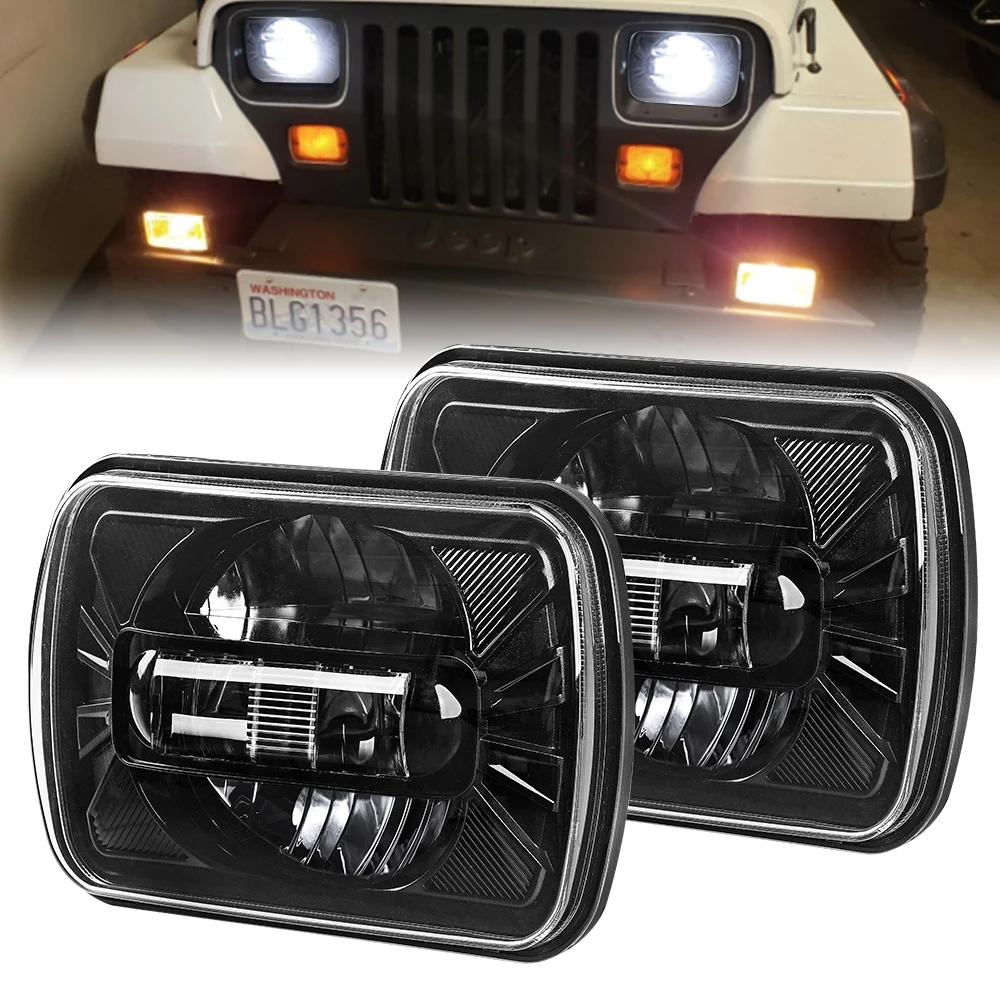 Светодиодные фары 90 Вт 5x7 7x6 дюймов для фар головного света ближнего и дальнего Jeep