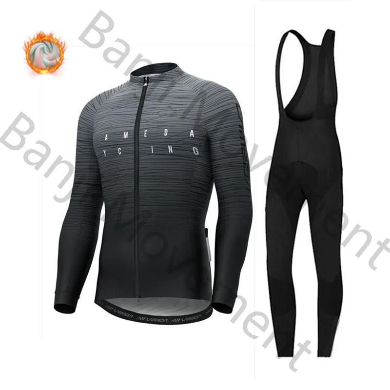 cycling jersey set 5 Зимняя шерстяная куртка для велоспорта с длинными рукавами, очень геотермальный теплый жилет, большой размер, удобная велосипедная майка Gobike - Color: cycling jersey set 5