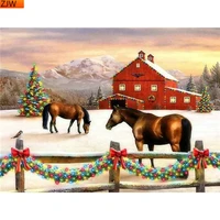 christmas diamond embroidery cross stitch horse diamond painting 5d winter mosaic animal handicraft home decor