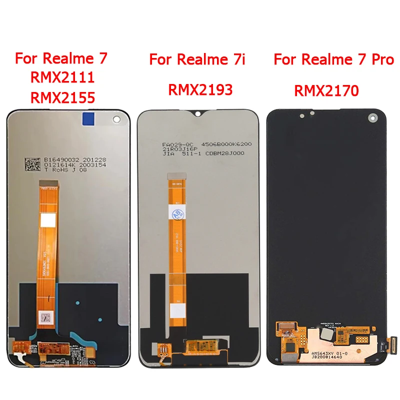 original for realme 7 5g 7i 7pro lcd display with frame 6 5 realme 7 4g rmx21555g rmx2111 for realme 7 pro rmx2170 screen free global shipping
