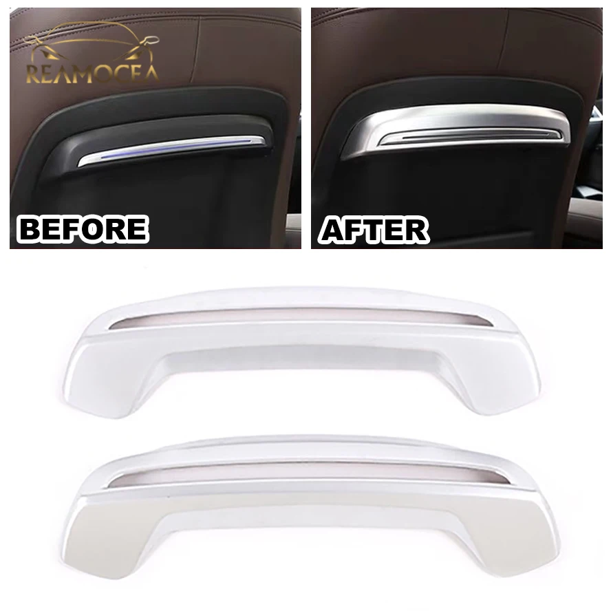

Reamocea 2x ABS Matte Silver Car Interior Seat back Decorative Cover trim Stickers fit for BMW 3 Series 2020 Auto Accessories