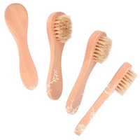 1 pcs cleansing face brush wooden animal hair facial deep cleansing massage care tool face washing product skin care brush