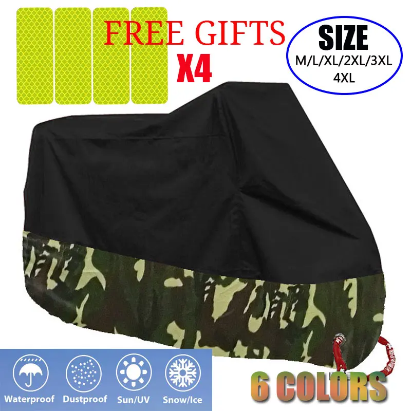 

Чехол для мотоцикла, зимний чехол из брезента, защитный чехол от дождя для мотоцикла, скутера, водонепроницаемый пылезащитный чехол для вел...