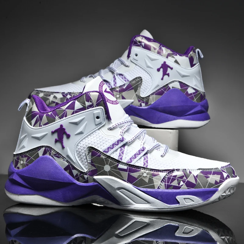 

Высокие дышащие баскетбольные ботинки, мужские кроссовки, фактические боевые ботинки, нескользящие спортивные ботильоны для мальчиков, тр...