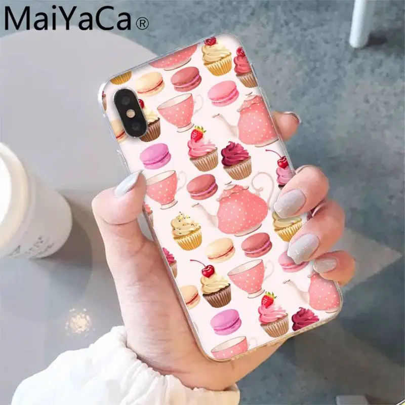 

MaiYaCa Tasty Cup cake Donuts dessert heart Phone Case shell for iPhone 5S 8 7 6 6S Plus X XS MAX 5 SE XR 12 11 pro promax funda