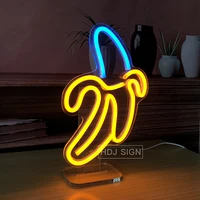 banana neon decor usb lighting suitable for kids bedroom home cafe bar table desk lamp party decoration