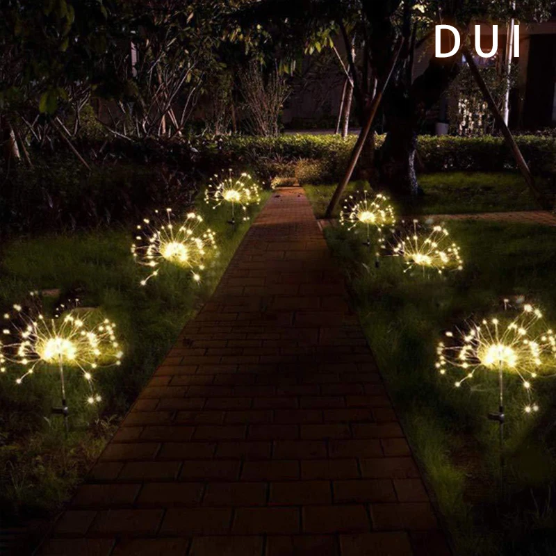 DUI Солнечный наземный фейерверк Одуванчик струна Открытый водонепроницаемый