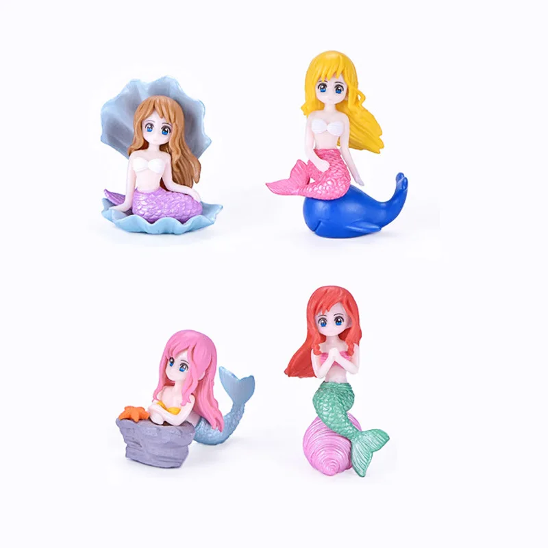 

4 PCS Set Shell Mermaid Cake Decoration Exquisite Party and Home decorations
