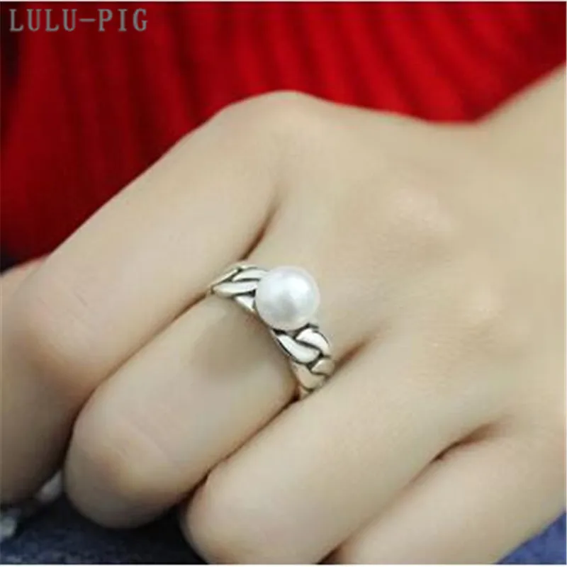 LULU-PIG Корейская толстая цепь Ретро хвост кольцо сделано старая открытая