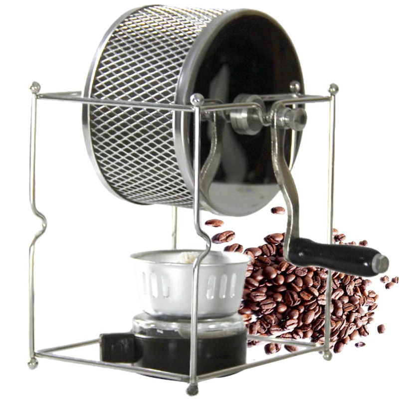 

Stainless Steel Coffee Roaster Manual Hand-operated Rotary Gas Alcohol Stove Bean Baking Maker Espresso Machine Kahve Makineleri
