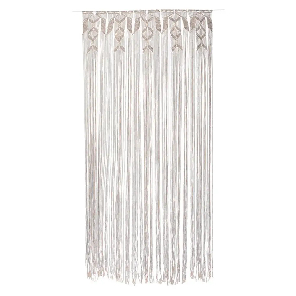 

90x180cm/35x70inch Bohemian Macrame Curtain Handmade Woven Wall Tapestry Room Divider Door Curtains for Living Room Bedroom D