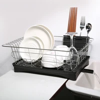 black removable stainless steel dish drainer drying rack rust proof utensil holde for kitchen counter storage rack