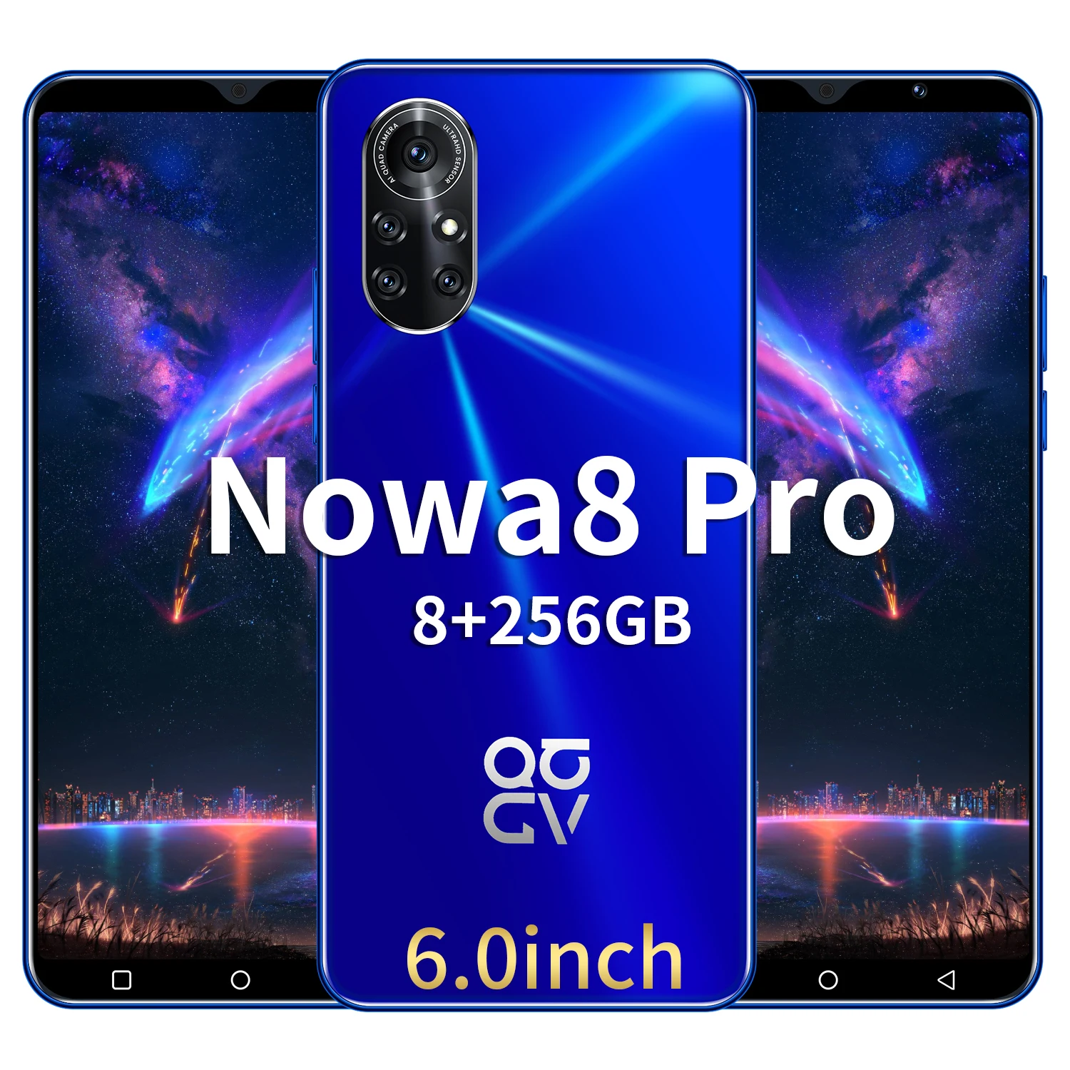 

2021 New Arrival Nowa8 Pro 6.0 Inch Andriod Smart Phone 8+256GB 6800mAh 16+32MP Face Fingerprint ID Dual SIM Mobile Phone