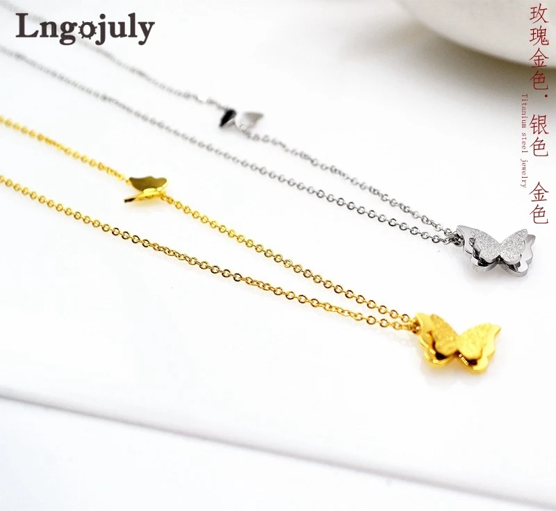 

Ожерелья с подвеской-бабочкой из титановой стали для женщин, ювелирные изделия для годовщины, помолвки, свадьбы, аксессуары, ювелирные изде...