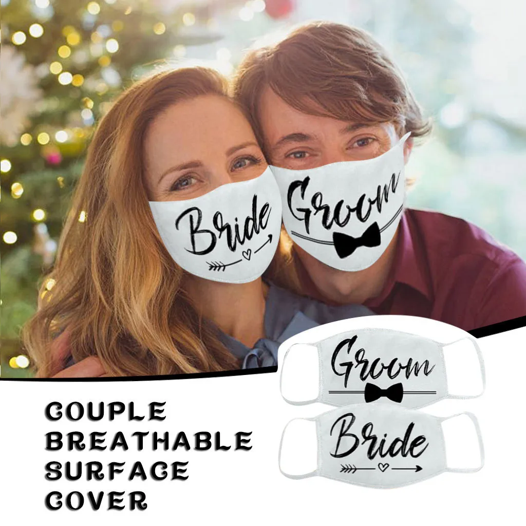 

2PCS Unisex Couples Face Breathable Cycling Mask Letter Cotton Protection Mask Breathable Washable mask Mascarilla reutilizable