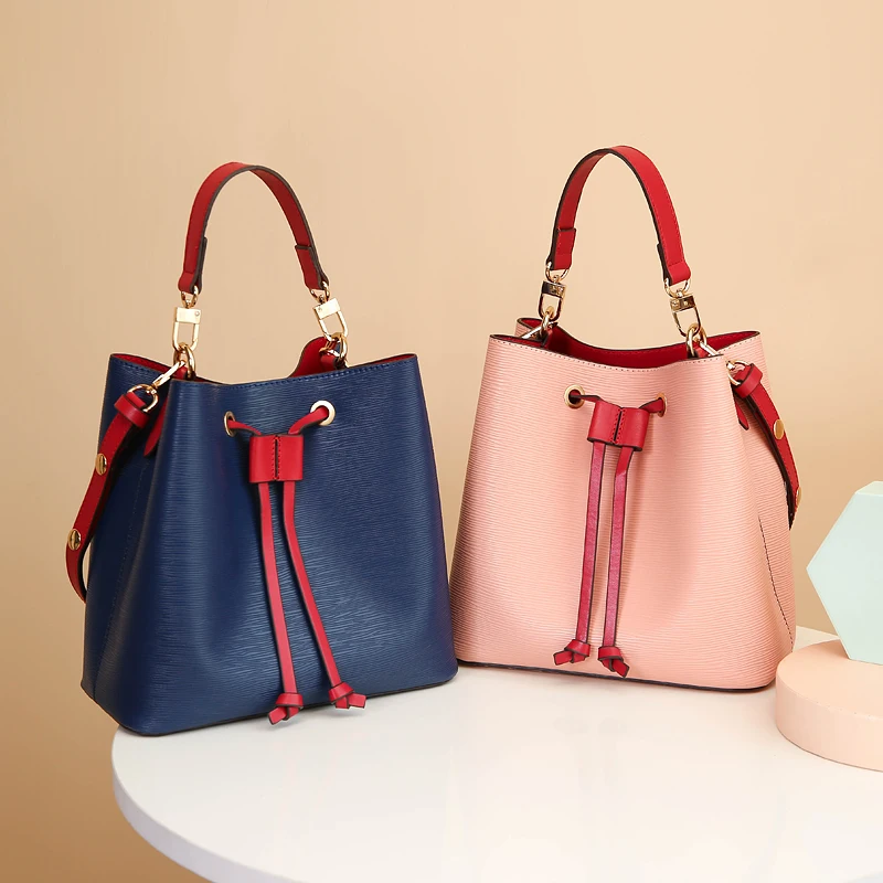 

Quality Leather Top-handle Bucket Bag for Women 2020 New Trend Brand Designer Bags Ladies Fashionable Purses and Handbags Bolsa