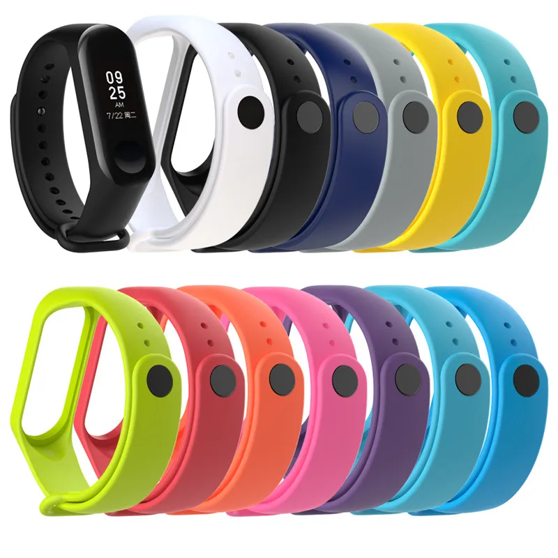 12pcs Colorful Strap For Xiaomi Mi Band 3 4 Sport watch Silicone wrist strap 3 4 bracelet Miband 4 3 Solid Strap Smart Bracelet enlarge