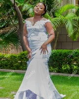 stunning off the shoulder african mermaid dresses robes de mariage sweep train garden sleeveless appliques bridal gowns