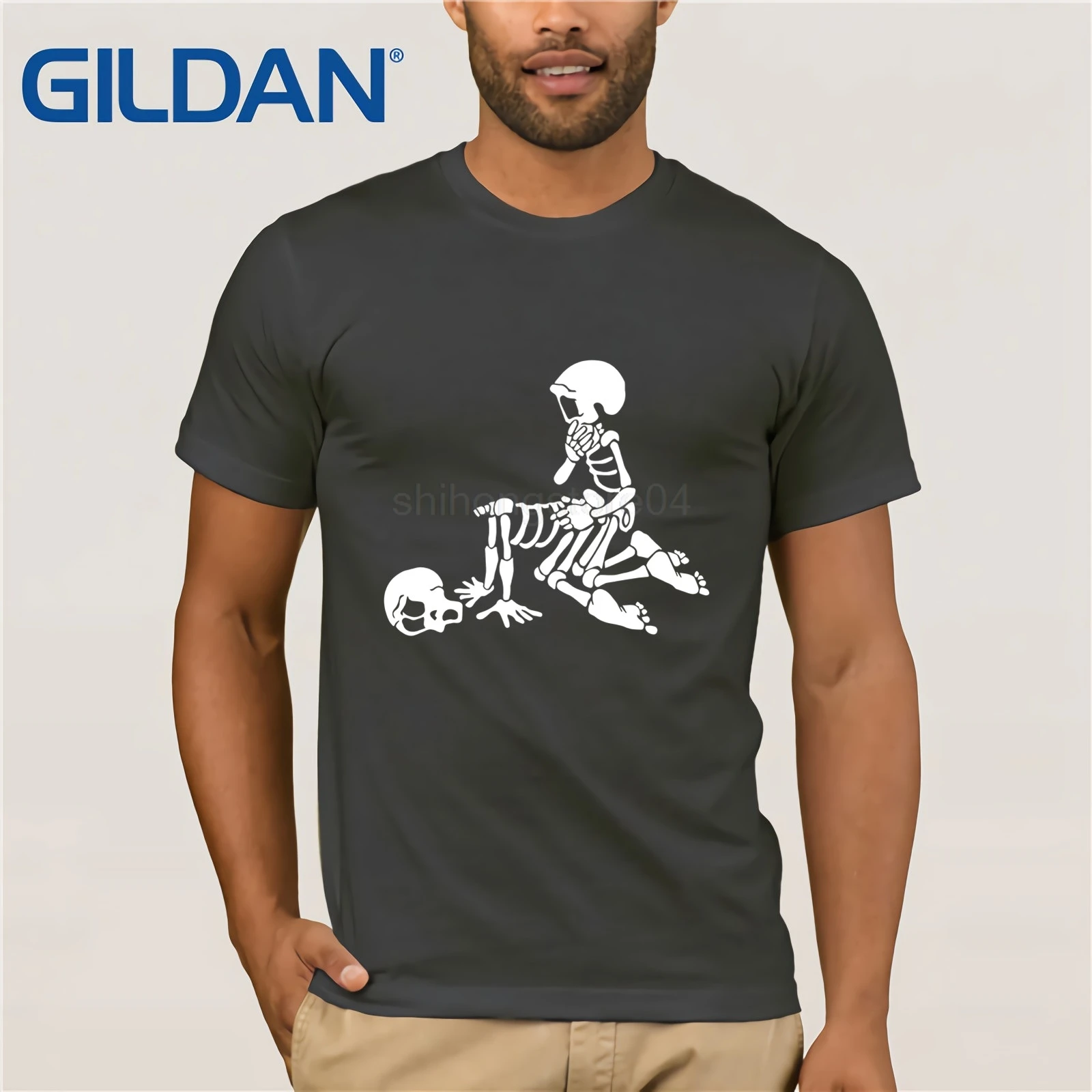 Забавная Мужская футболка с принтом скелета и любви 100% хлопок | одежда