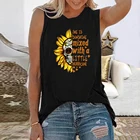 Забавная женская футболка Seeyoushy с надписью She Is Sunshine и черепом Подсолнух, Повседневная летняя Свободная рубашка в стиле Харадзюку, женские топы без рукавов