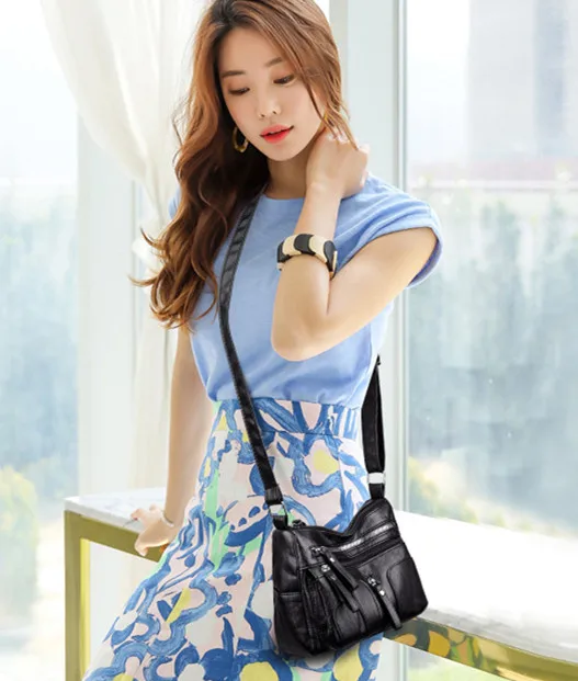 Женские сумки через плечо из мягкой кожи простые модные маленькие дамские