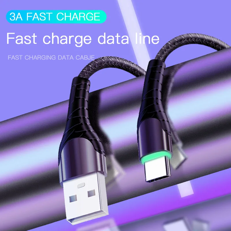 IPUDIS 3A светодиодный USB кабель для зарядки и передачи данных iPhone Samsung Xiaomi Huawei|Кабели
