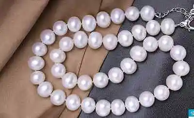 

Классическое ожерелье из белого жемчуга ЮЖНОГО МОРЯ 9-10 мм, 18 дюймов, серебряная застежка 925 пробы