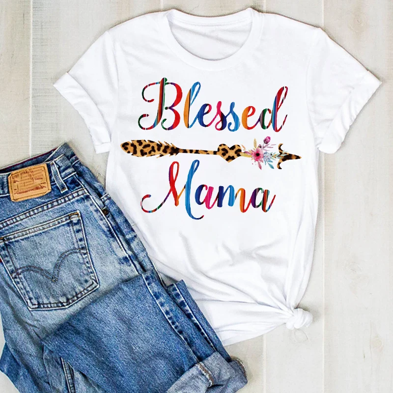 

Женская Леди благородная мама стрела Леопардовый принт Дамская Летняя футболка женский топ рубашка одежда графическая футболка