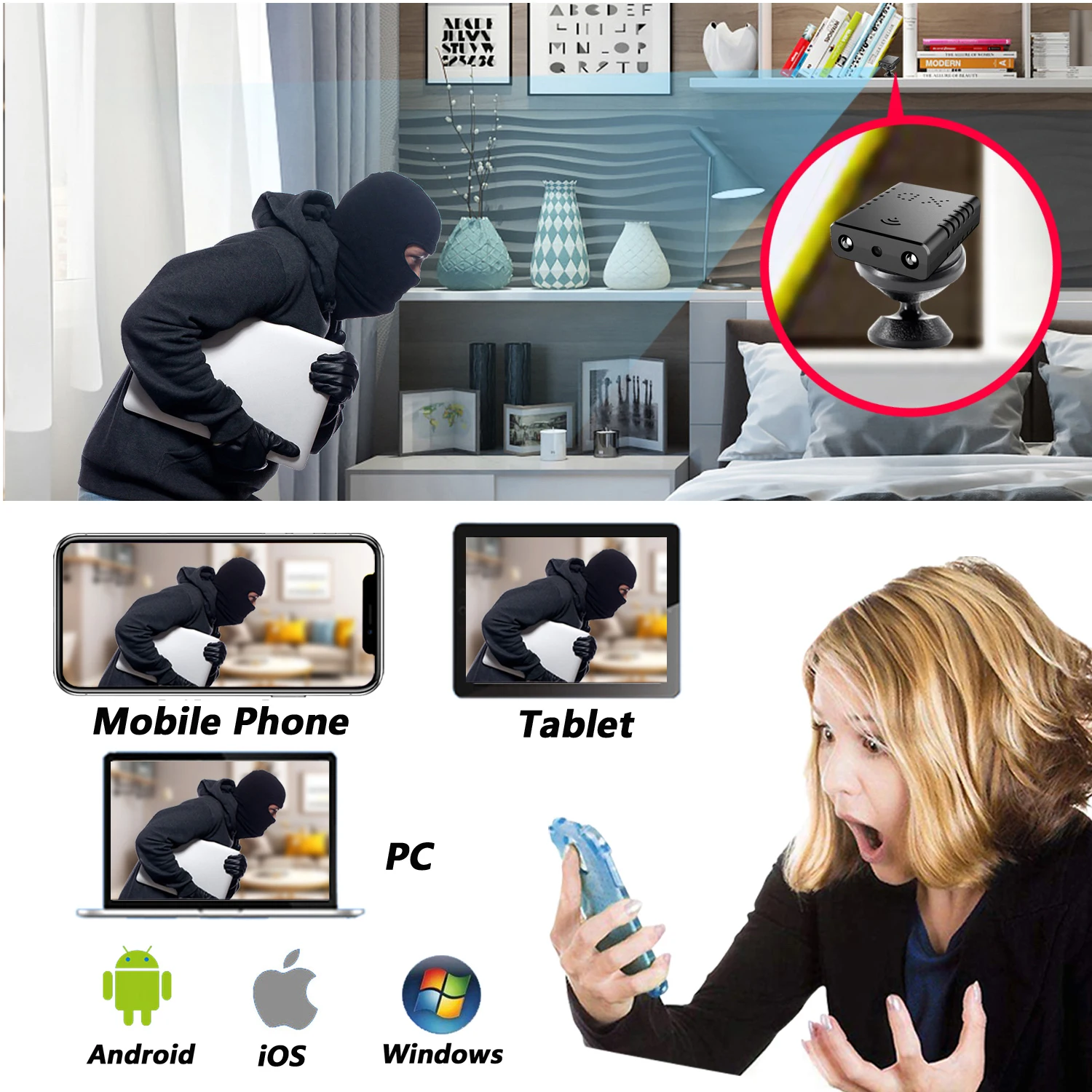XD Wi-Fi HD мини видеокамера ночного видения няня камера с обнаружением движения