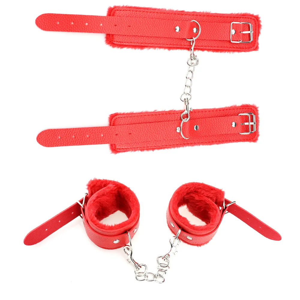 Exotic Accessories Adjustable PU Leather Plush Hand Cuffs Ankle Handcuffs For Sex Bdsm Toys Restraints Bondage Adult Games | Красота и