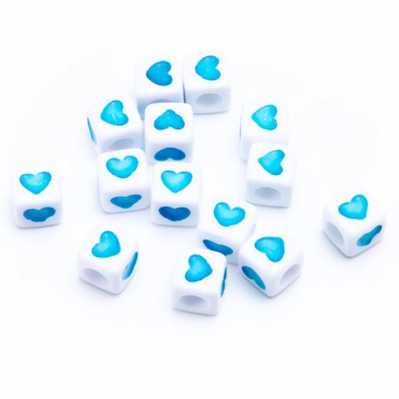 

1950 Pcs 7X7mm Acrylic Spacer Beads Square Love Beads, Used for Jewelry Making DIY Handmade Charm Bracelet