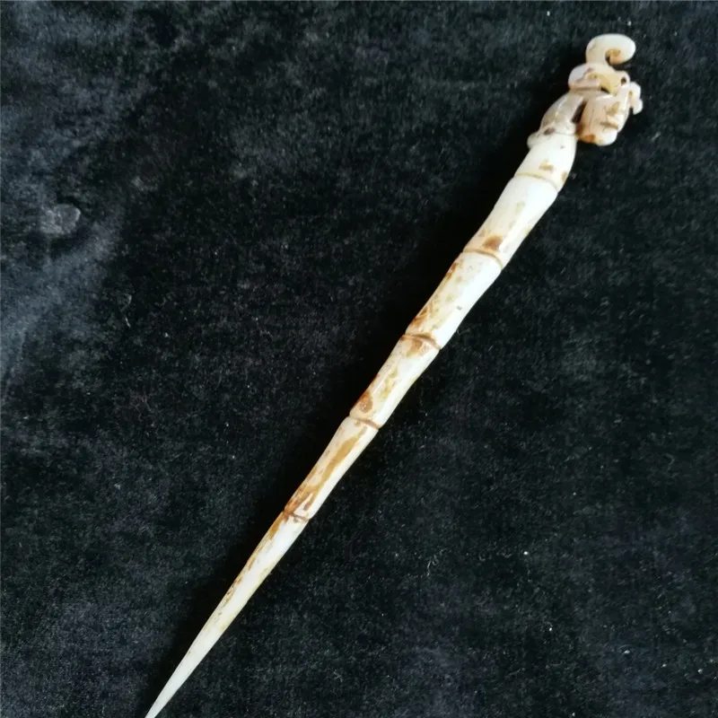 Китайские старые резная вручную полые статуи дракона фазана из нефрита