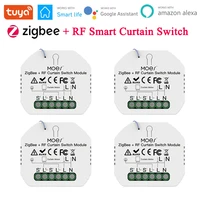 zigbee rf433 smart curtain switch module roller shutter blinds motor tuya smart life app control smart home by alexa google home