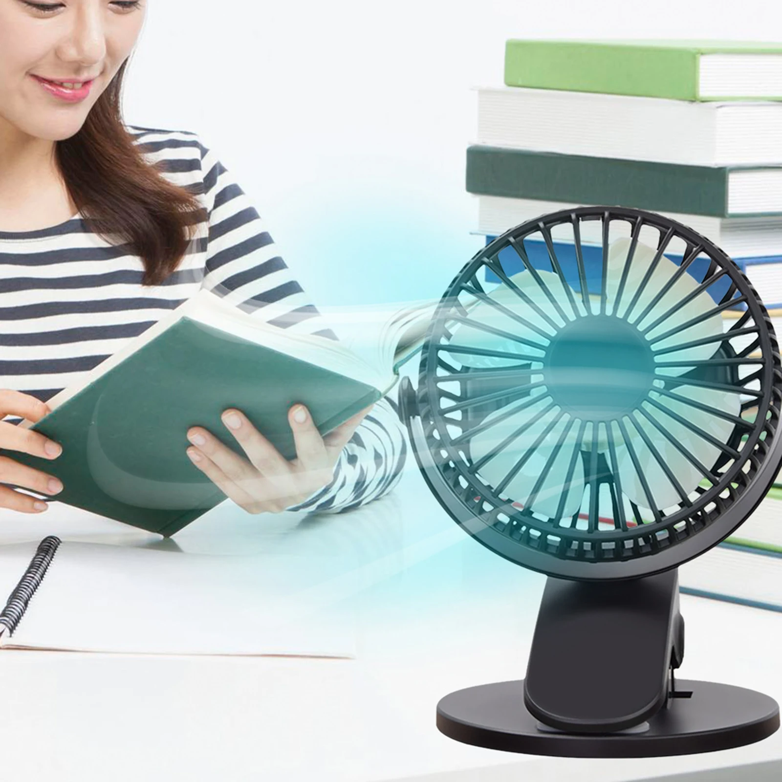 

Portable Clip-on Fan USB Rechargeable Multi-angle Mini Personal Cooling Fan Office Bedroom Vehicle Adjustable Summer Radiator