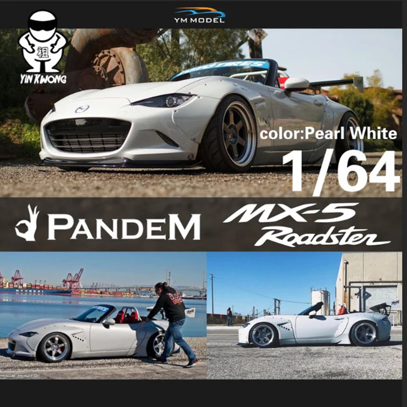 

YM модель Car1/64 Mazda PANDEM MX5, коллекция литой капоты Roadster из смолы, ограниченная серия 299 - 3 цвета, передний капот открывается
