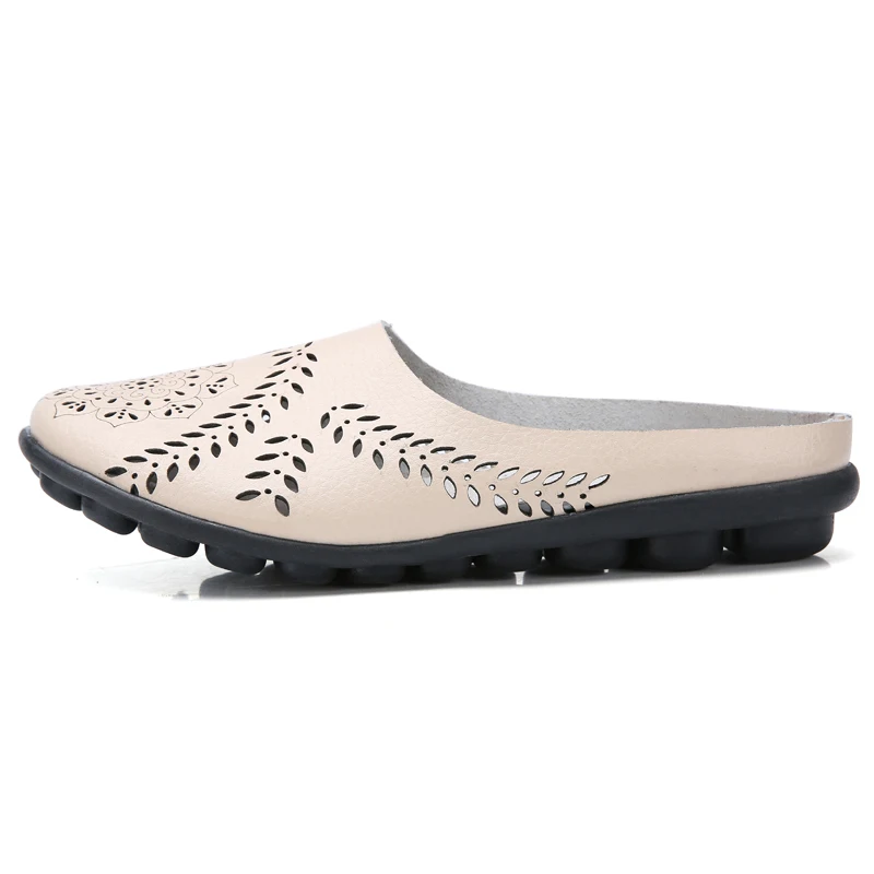 Женские кожаные сандалии на плоской подошве с закрытым носком E030|Боссоножки и