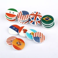 100pcs 15mm wooden flag two hole round buttons diy crafts coin clasp clothes cloth art decor hobbies and needlework buttons